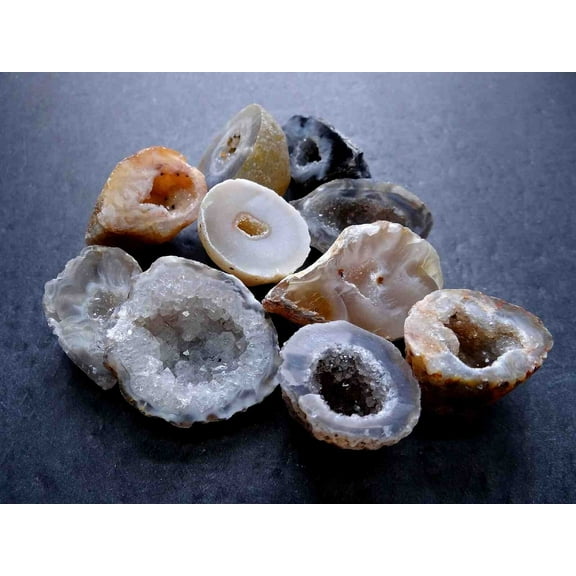 1/4 Lb Lot Natural Polished Agate Crystals Druzy Geode Halves