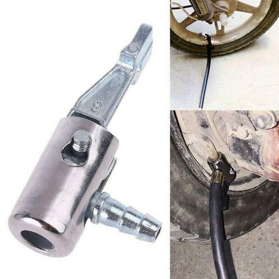 1/4\" Lock On Air Chuck Car Tire Inflator for Air Compressor with Barb Connector