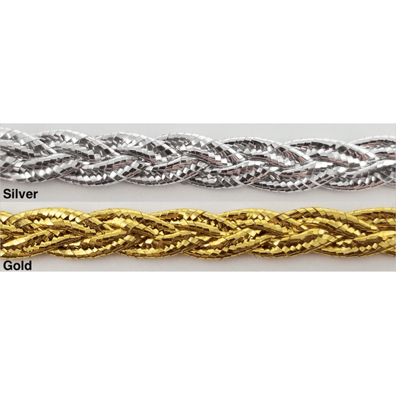 1/4" Metallic Braid Gimp Trimming - 18 Continuous Yards - Gold