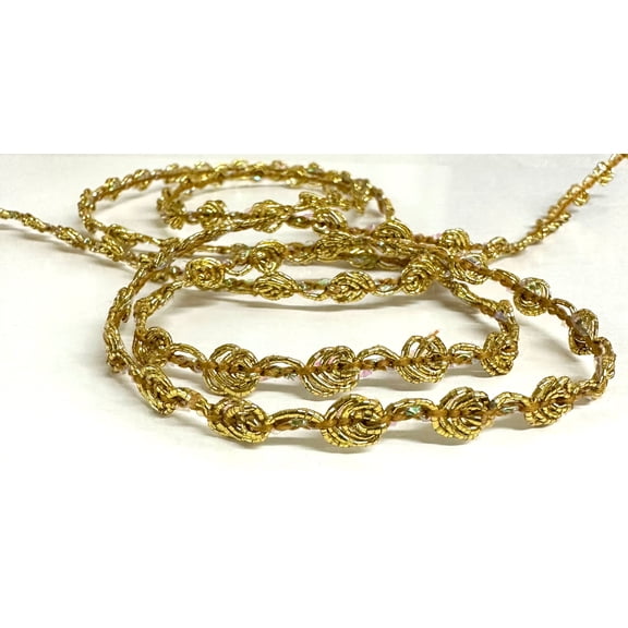 1/4" Metallic Rosebud - 18 Yards - Color: Gold