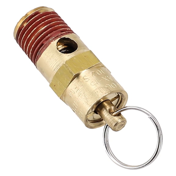 1/4" NPT Air Compressor Safety Relief Valve 125 PSI Brass Pressure Release Fitting for Tank-Pop-Off in Industrial Pneumatic Systems(270PSI)
