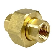 1/4" NPT Female Solid Brass Three Piece Pipe Union Fitting Adapter