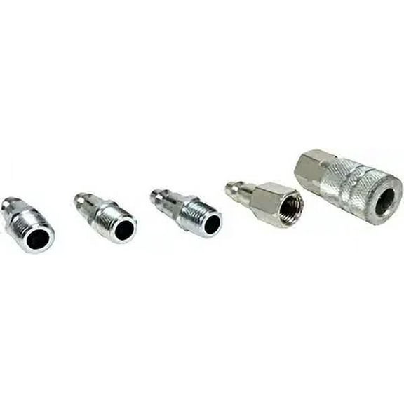 1/4" NPT Quick Connectors 5 Piece Air Tool Coupler Set (Zinc Plated)