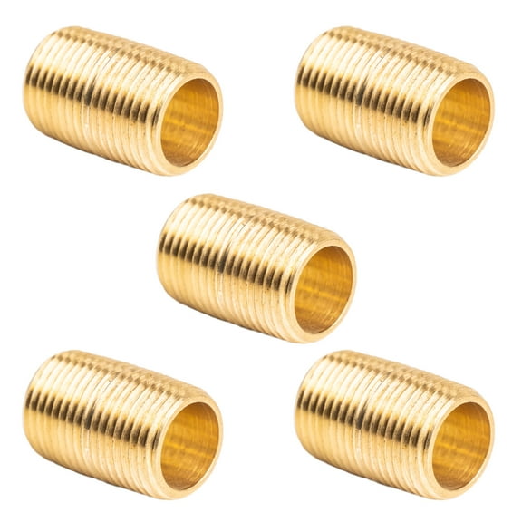 1/4" NPT X Male Close Pipe Nipples Threaded Brass Fitting Pipe Connectors 5 Pack