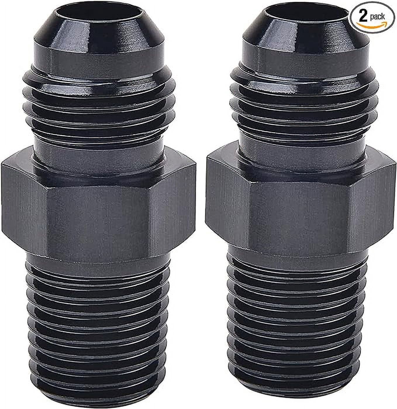 4-Piece 6AN To 6AN Straight Coupler Fittings - Black Anodized Aluminum Fuel Line Adapters - View #7