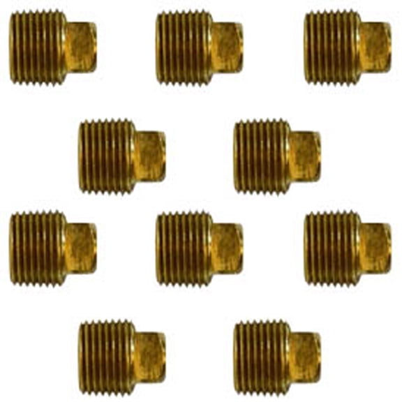 1/4" NPTF Square Head Barstock Plug Brass End Cap Pipe Fitting Brand New 10-Pack