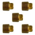 thumbnail image 1 of 1/4" NPTF Square Head Barstock Plug Brass End Cap Pipe Fitting Brand New 5-Pack, 1 of 2