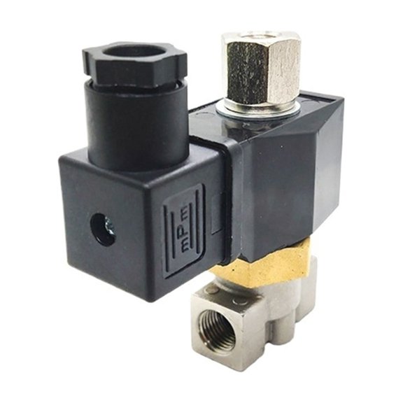 1/4" Normally Open Stainless Steel Body 2 Way Oil Acid Solenoid Valve AC220 DC12V