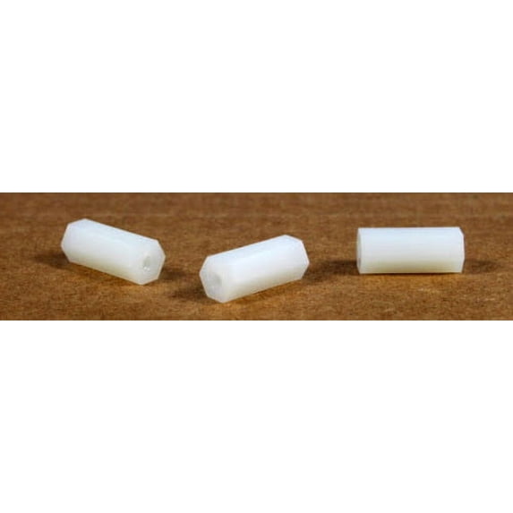 1/4" OD Hex Spacers / .115" x 7/8" / Nylon - 1000 Piece Carton