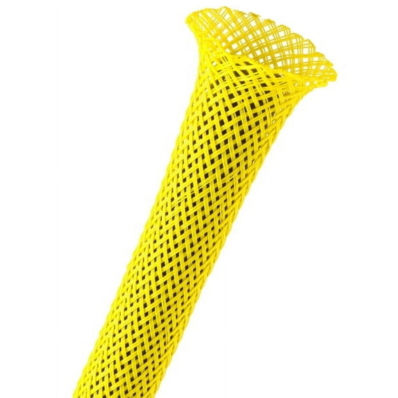 1/4" PET Expandable Braided Sleeving - Color: Neon Yellow - Length: 50FT