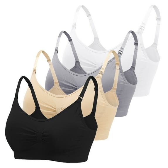 1/4-Pack Nursing Bra for Breastfeeding Wireless Bra Women's Sleeping Maternity Bra Push Up Seamless Pregnancy Bralette Underwear S-3XL
