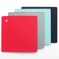 thumbnail image 1 of 1/4 Pack Silicone Trivet Mat - 7”x7” Silicone Pot Holders For Kitchen & Table - Non Slip Silicone Hot Pad & Coasters - Flexible Silicone Heat Resistant Mat For Countertop, 1 of 8