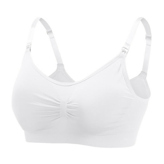 1/4 Pack Women's Nursing Bras For Breastfeeding, Maternity Bra Pregnancy Wireless Sleep Nursing Full Coverage Push Up Bralette Bra With Pads, Black/Gray/Beige, S-3XL