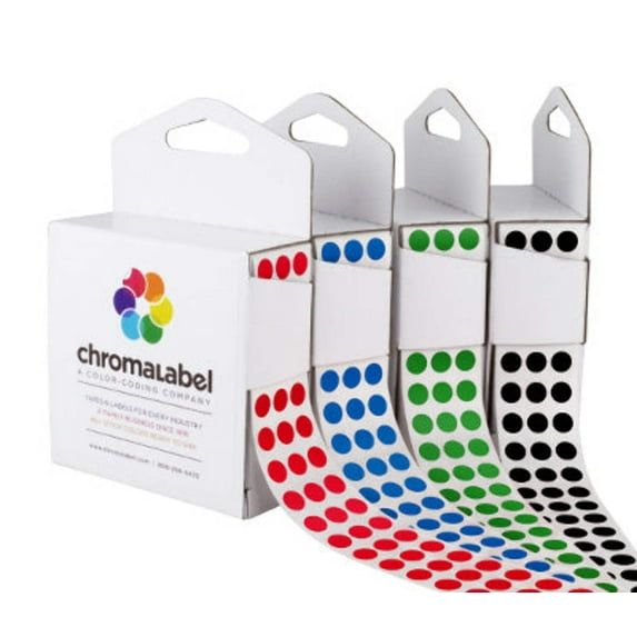 1/4" Permanent Round, Color-Code Dots: 1,000/Box