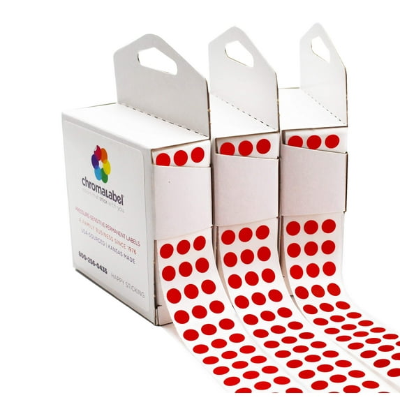 1/4" Permanent Round Color-Code Red Dot Kit (Boxes)