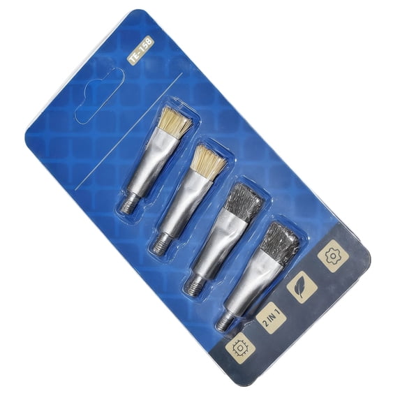 1. 4-Piece Steel Bristle Brush Set for Electronics Repair, Heavy-Duty Rust & Oxidation Removal from