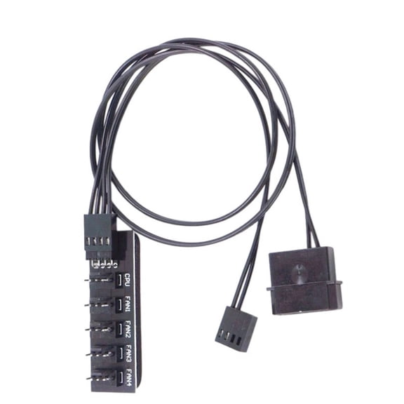 1. 4 Pin Fan Hub Splitter 1 to 5 Way CPU Cooling Case Power Cable for Desktop Computer Motherboards