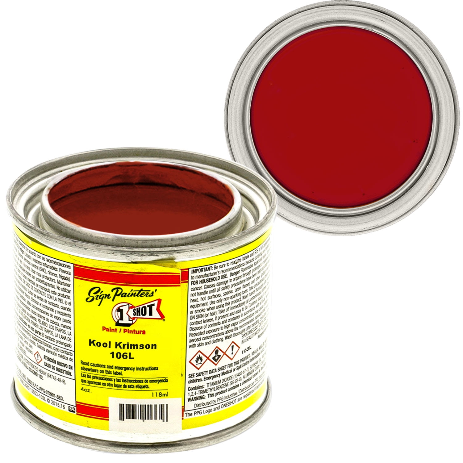 1/4 Pint 1 Shot Kool Crimson Paint Lettering Enamel Pinstriping - One Shot