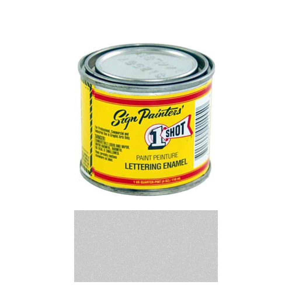 1/4 Pint 1 Shot METALLIC SILVER Paint Lettering Enamel Pinstriping & Graphic Art
