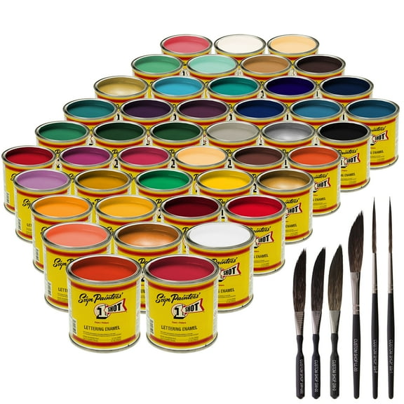 1/4 Pint 1 Shot PROFESSIONAL Enamel Kit 44 COLOR SET Pinstriping Lettering