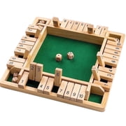 Keyohome 1-4 Players Shut The Box Game,10 Numbers Traditional Wooden Pub Bar Board Family Game for Kids and Adults Amusing Game for Learning Addition,8.6