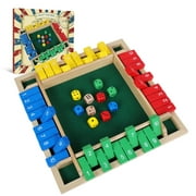 1-4 Players Shut The Box Game 12 inch With 10 Dices Colorful Traditional Wooden Pub Bar Board Family Game for Kids and Adults