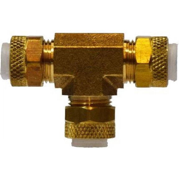 1/4 Poly-Flo Union Tee, Flareless, Brass Fittings
