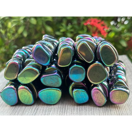 1/4 Pound Rainbow Fridge Magnets - Polished Magnetic Hematite, Strong and Heavy Duty for Whiteboard, Office, Classroom, Kitchen, Home, and Cabinet Accessories (Rainbow, 0.25 lb)