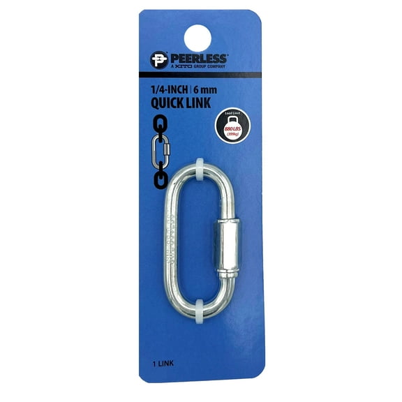 1/4" Quick Link, Zinc Plated, Peerless Chain Company, #4721238