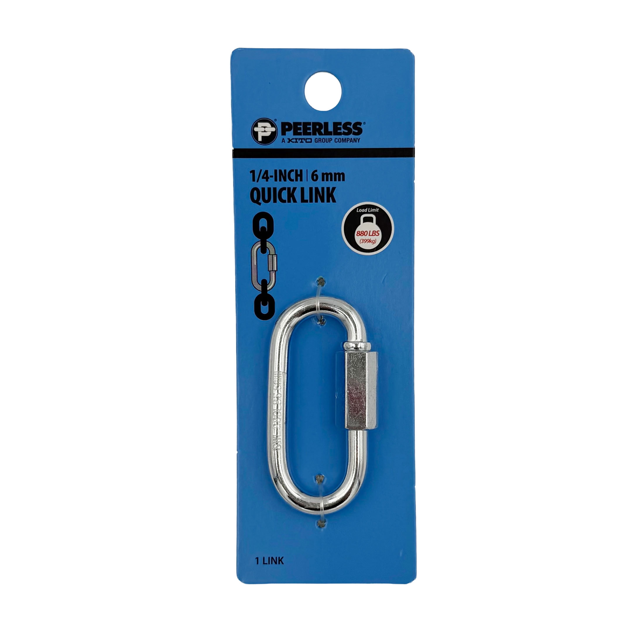 1/4" Quick Link, Zinc Plated, Peerless Chain Company, #4721238