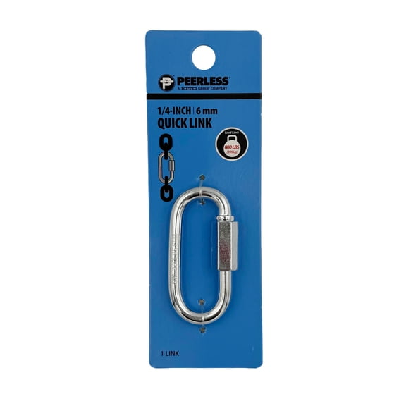 1/4" Quick Link, Zinc Plated, Peerless Chain Company, #4721238