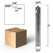 1/4 Radius Point Cutting Round Over Groove Router Bit - 1/4 Shank - Yonico 14061-SC