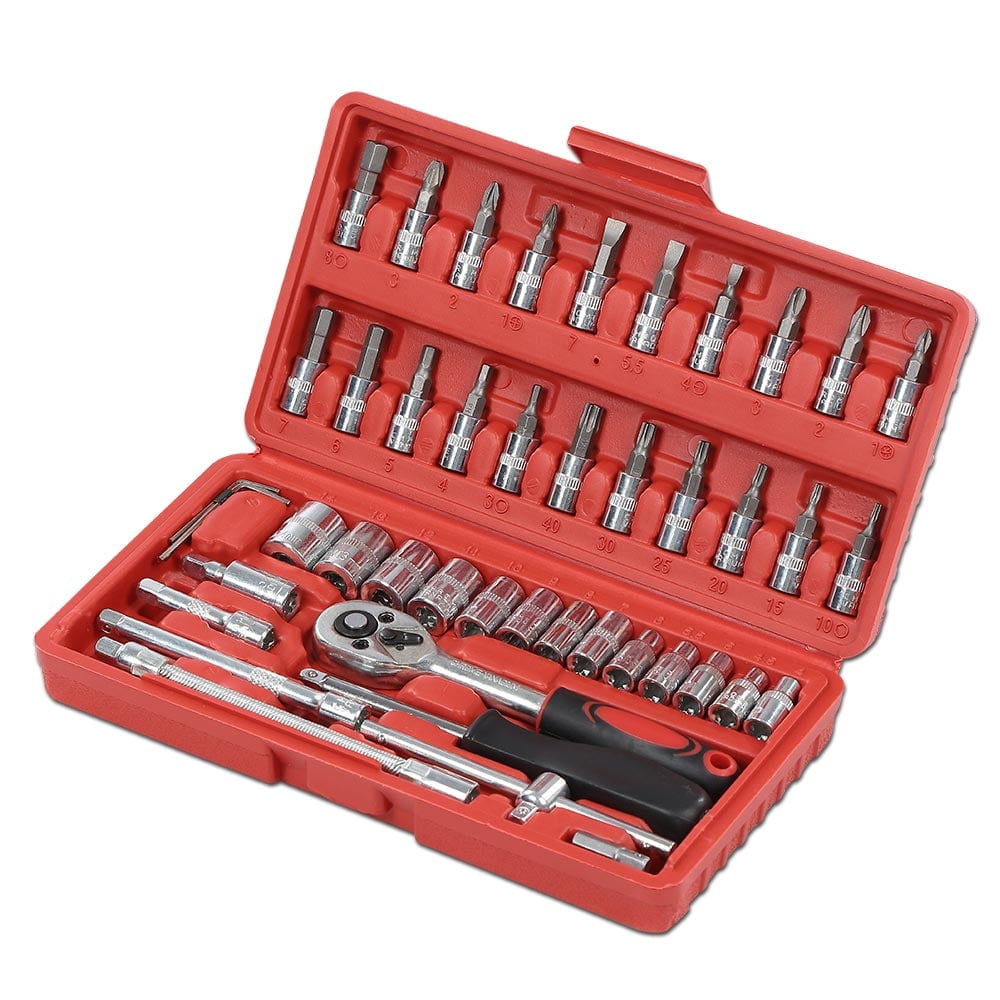 1/4" Ratchet Wrench Combination Socket Tool Set Kit Auto Car Repair Tool