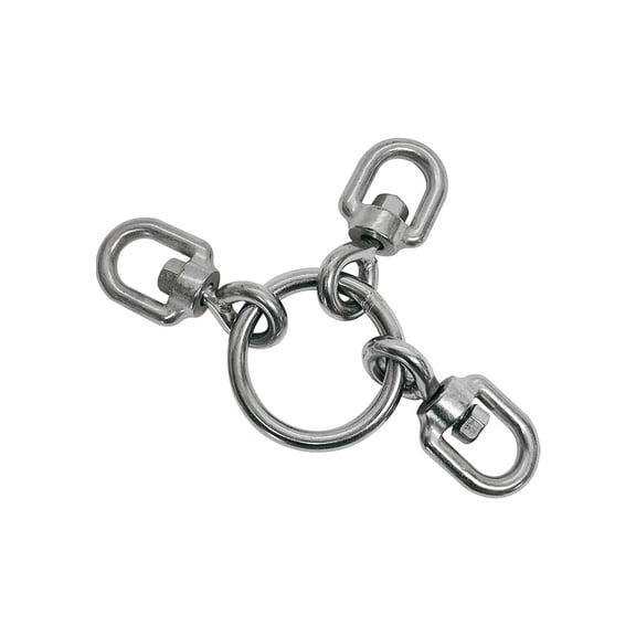1/4" Rolling Fishing 3 Way Swivels Ring Tackle Fishing Boat,Stainless Steel,10PC