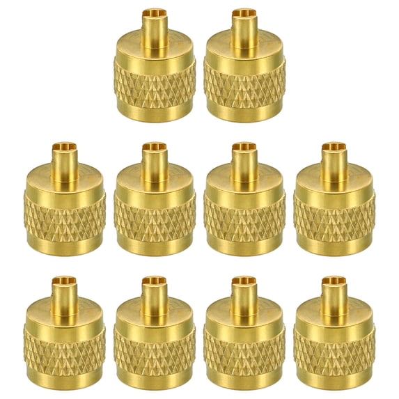 1/4" SAE Service Access Valve Caps Refrigeration Service Valve Cap Valve Core Remover with Rubber Seal, 10 Pack