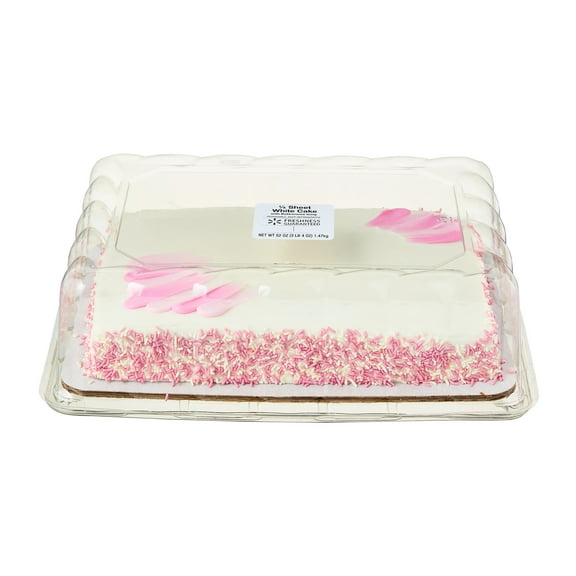 Freshness Guaranteed 1/4 Sheet Pink Brush Cake, 52 oz (Refrigerated)