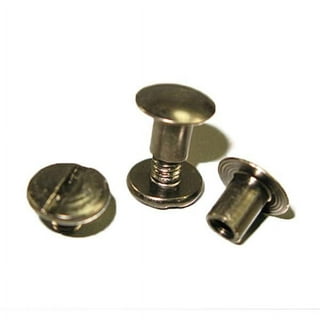 TRUBIND Chicago Screw and Post Sets - 7/8 inch Post Length - 3/16 inch Post  Diameter - Aluminum Hardware Fasteners - 100 Screws with 100 Posts for