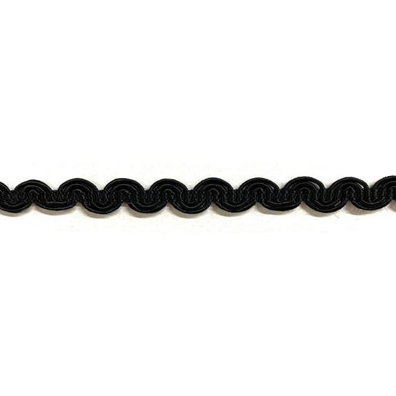 1/4" Scroll Braid Gimp Trimming - 12 Yards! - Color: Black
