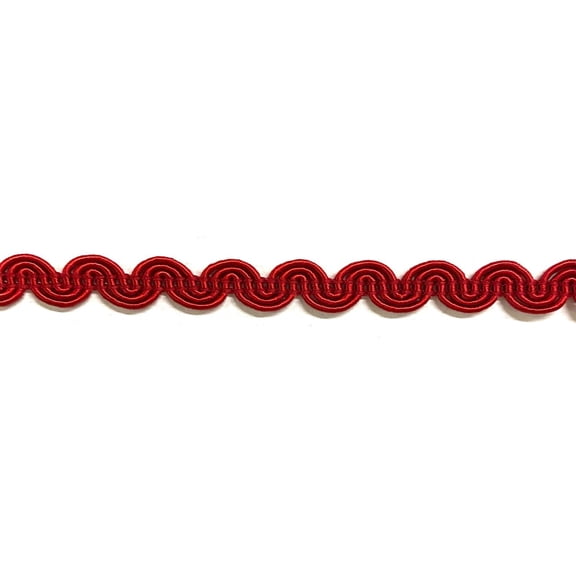 1/4" Scroll Braid Gimp Trimming - 12 Yards! - Color: Red