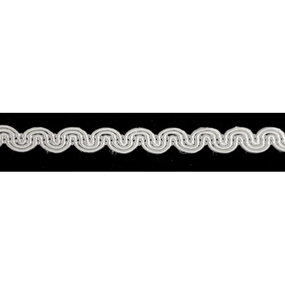 1/4" Scroll Braid Gimp Trimming - 12 Yards! - Color: White