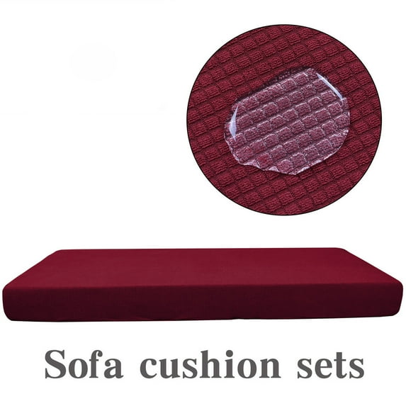 1-4 Seat Waterproof Sofa Cushion Cover Sofa Elastic Sliding Protective Cover Waterproof Plaid Wine Red S One Seat,1-4 Seats Waterproof Sofa Seat Cushion Cover Couch Stretchy Slipcovers Protector
