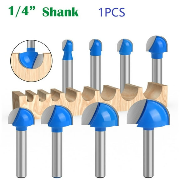 1/4 Shank Ball Nose Router Bits End Mill Round Cove Box Solid Cnc Milling Bit 1/4X7/8 YIWEI