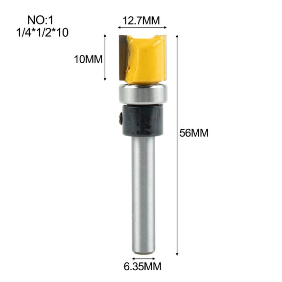 1/4 Shank Straight Edge Trimming Router Bit Cleaning Flush Trim Milling Cutter 1#