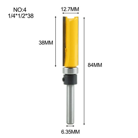 1/4 Shank Straight Edge Trimming Router Bit Cleaning Flush Trim Milling Cutter