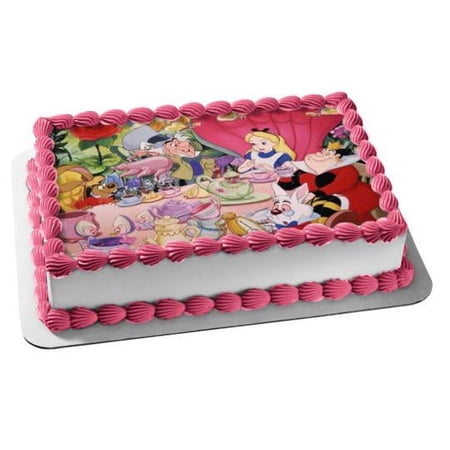 1/4 Sheet Alice in Wonderland Edible Frosting Cake Topper Image - 74778* ABPID06560