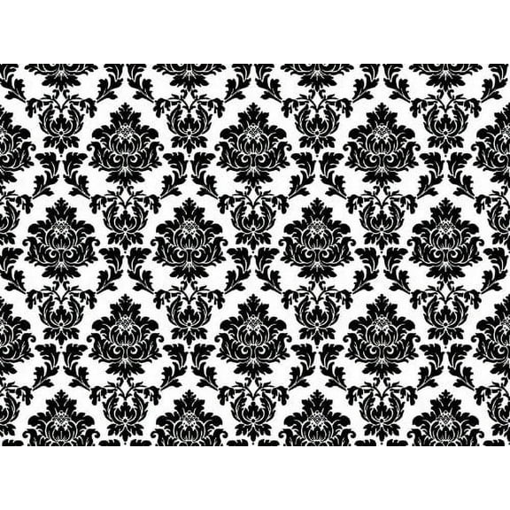 1/4 Sheet ~ Damask Black on White Wedding Background ~ Edible Cake/Cupcake Topper!!!