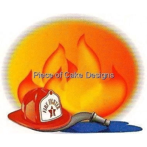 Firefighter Birthday Edible Image Icing Cake Topper for Quarter Sheet Cake, by TNCT