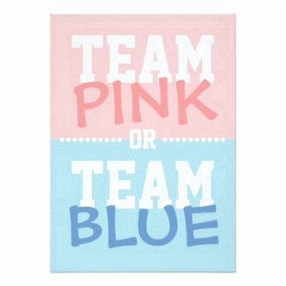 Gender Reveal Baby Shower Pink or Blue Team Edible Image Icing Cake Topper for Quarter Sheet Cake, by TNCT
