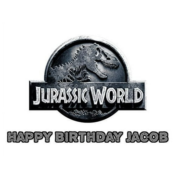 1/4 Sheet Jurassic World Logo Edible Frosting Cake Topper- 74174*
