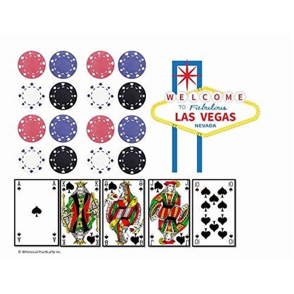 Las Vegas Casino Birthday Edible Image Icing Cake Topper for Quarter Sheet Cake, by TNCT